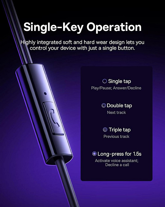 Навушники Baseus Encok CZ11 Wired Earphones Cluster Black Київ - фото 7