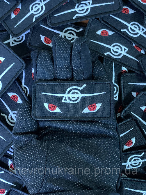 Шеврон что светиться Итачи Учиха (Форма прямоугольная. На липучке) Размер 4x8см Киев - изображение 6