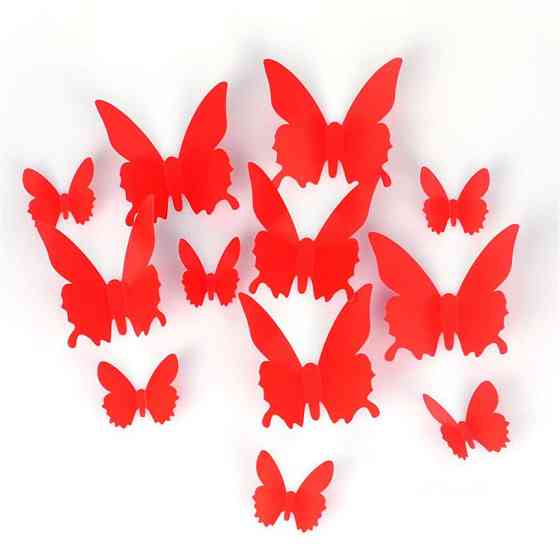 Червоні метелики для дому - 12шт. Київ