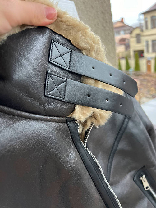 Дублянка жіноча Aftf Basic 2407 коротка блискавка з хутром екозамша темно коричнева, темно-коричневий, M Київ - фото 16