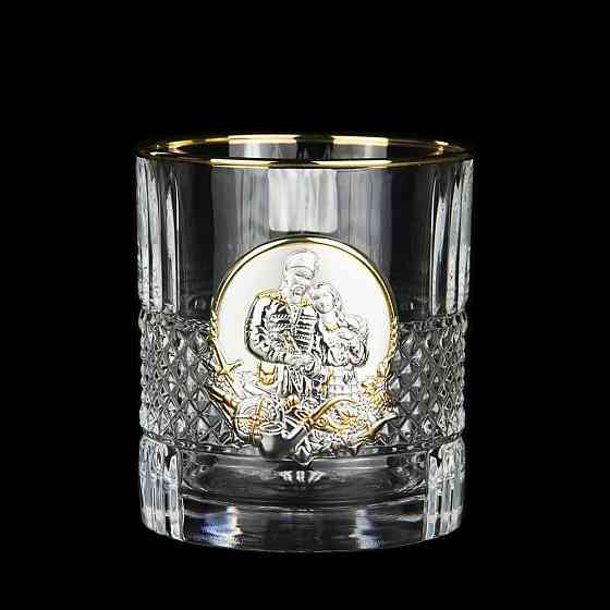 Набор для виски Boss Crystal Гербовый с казаками (графин и 6 бокалов) серебро, золото, хрусталь Киев