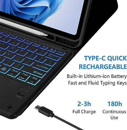 Чехол-клавиатура для iPad Pro 12.9 iPad Pro 6/5/4/3 поколения 2022 2021 2020 и 2018 годов Днепр - изображение 8