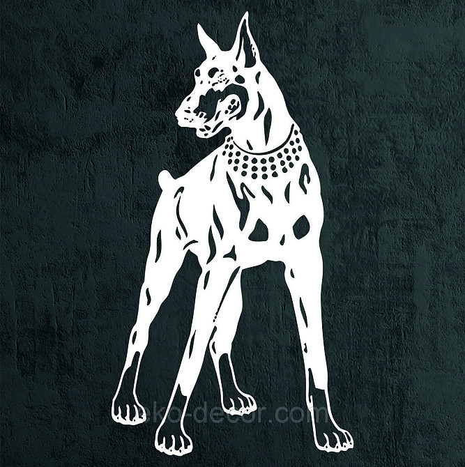 Декоративне настінне Панно «Доберман», Декор на стіну 50*27 см, Білий Київ - фото 8