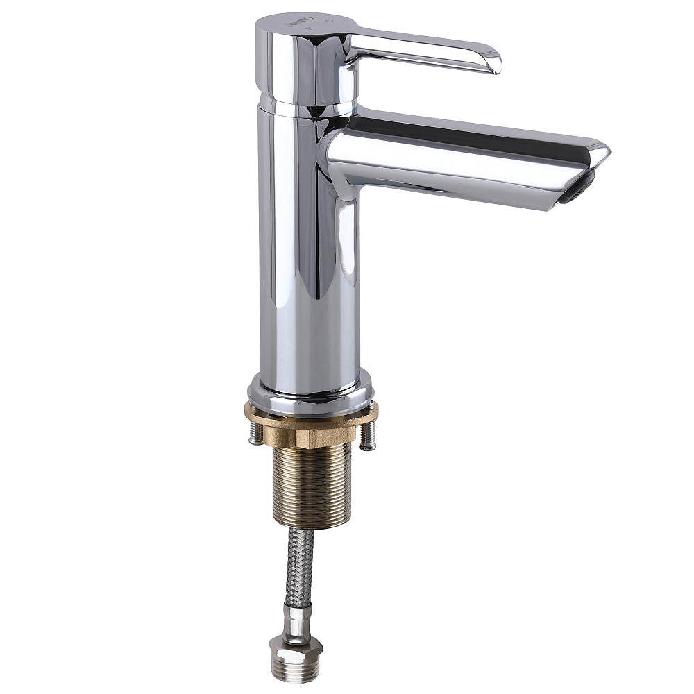 Змішувач для умивальника DOMINO PRESTIGE DPS-222  з гігієничною лійкою, шланг 200 см, на гайці Тернопіль - фото 4