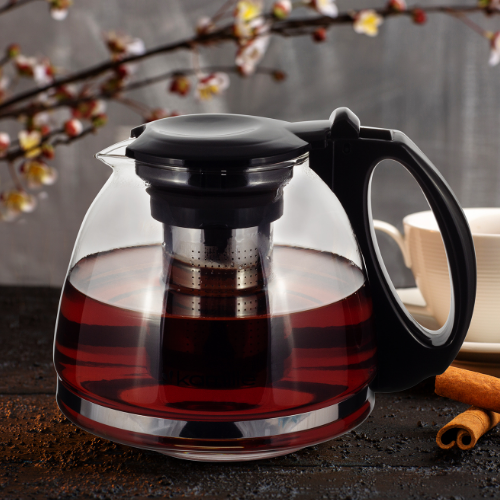 Заварник 1100мл зі з'ємним ситечком скло/нержавіюча сталь 0779M KAMILLE Житомир - фото 7