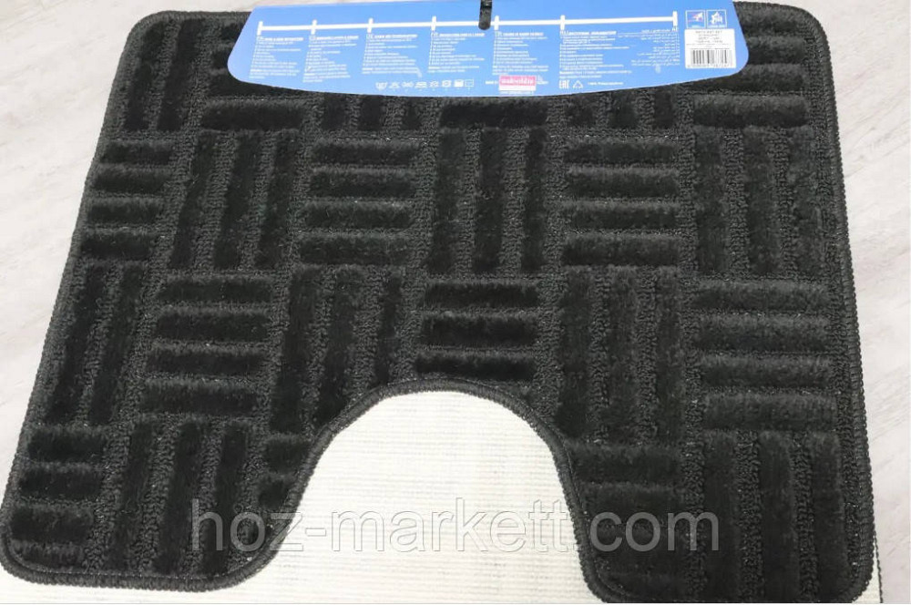 Коврик для ванной и туалета черный производство Турция 80 х 50 см и 50 х 40 см Харьков - изображение 2
