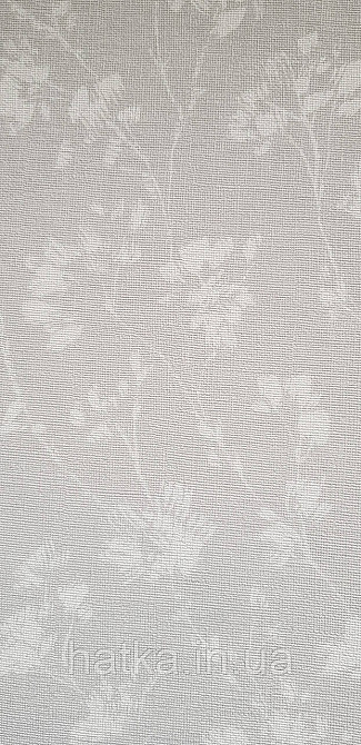 Шпалери вінілові на флізеліні Rasch Alghero метрові квіти листя прованс дрібні білі на сірому 943535 Київ - фото 1