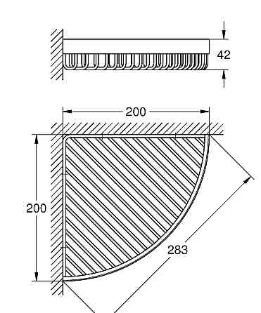 Большая угловая полочка-решетка Grohe Selection Cube (40809000) Киев