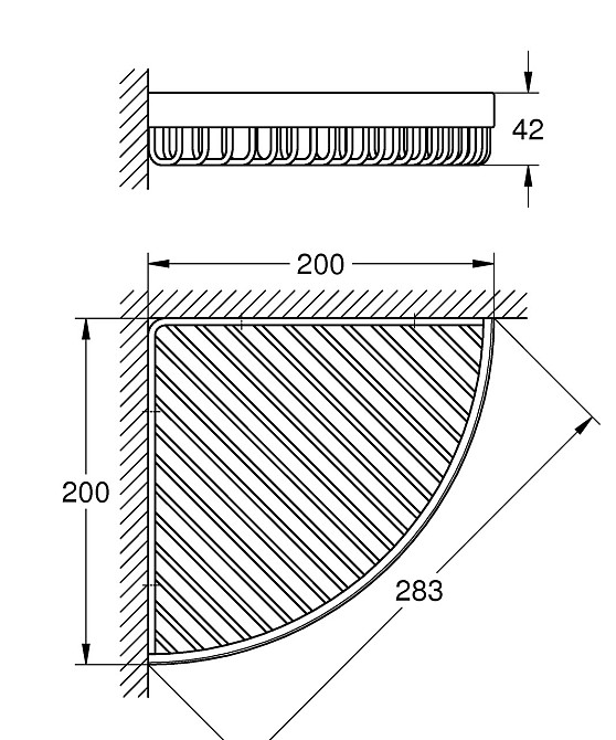Велика кутова поличка-решітка Grohe Selection Cube (40809000) Київ - фото 2