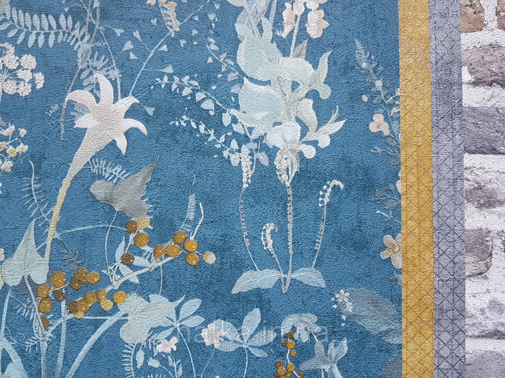 Обои виниловые на флизелине AS creation The Bos 0.53х10 растения листья цветы ягоды бирюзовые желтые Киев - изображение 4