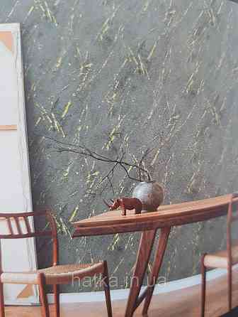 Обои виниловые на флизелине AS creation The Bos 0.53х10 под мрамор черные серые с золотистым Киев