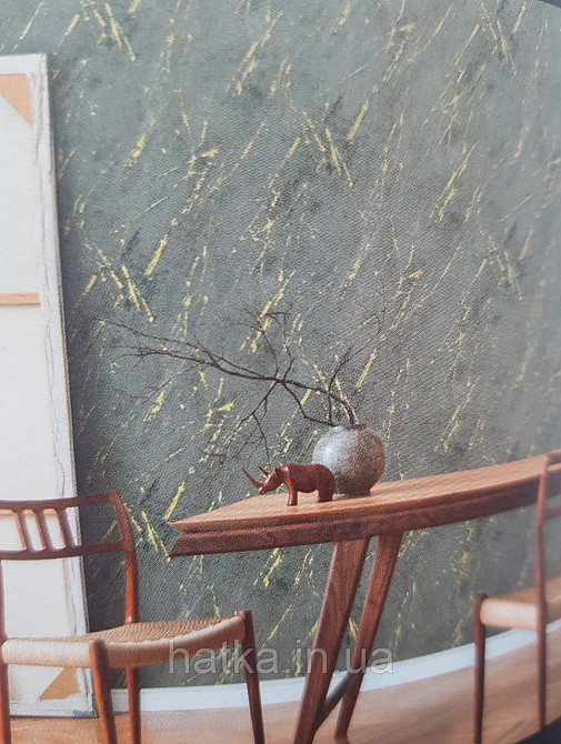 Обои виниловые на флизелине AS creation The Bos 0.53х10 под мрамор черные серые с золотистым Киев - изображение 2