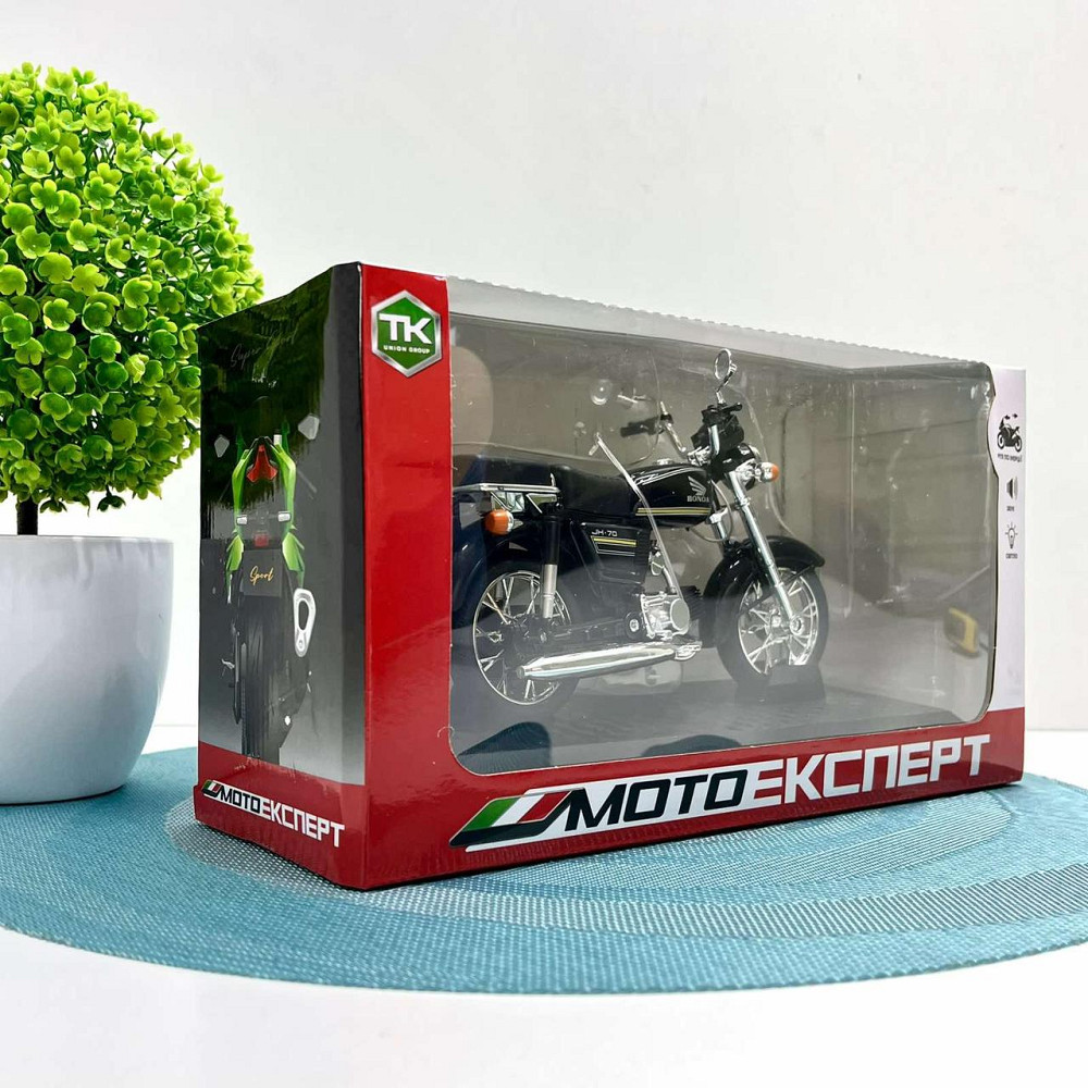 Мотоцикл металопластиковий звуки підсвічування гумові амортизація елементи 1:12 Чорний (BG 68-765) Чернігів - фото 9