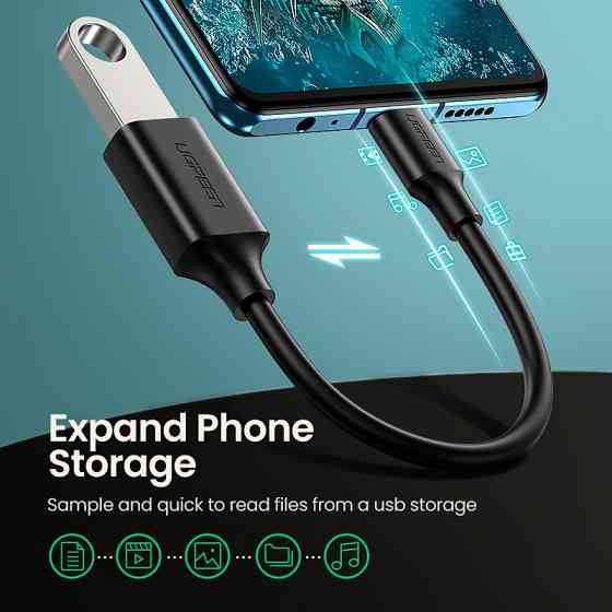 Type-C OTG кабель-адаптер Ugreen US203 30701 (Черный, 15см) Николаев