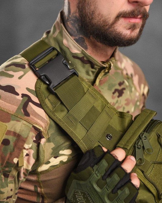 Тактична сумка нагрудна triada олива Одеса - фото 7