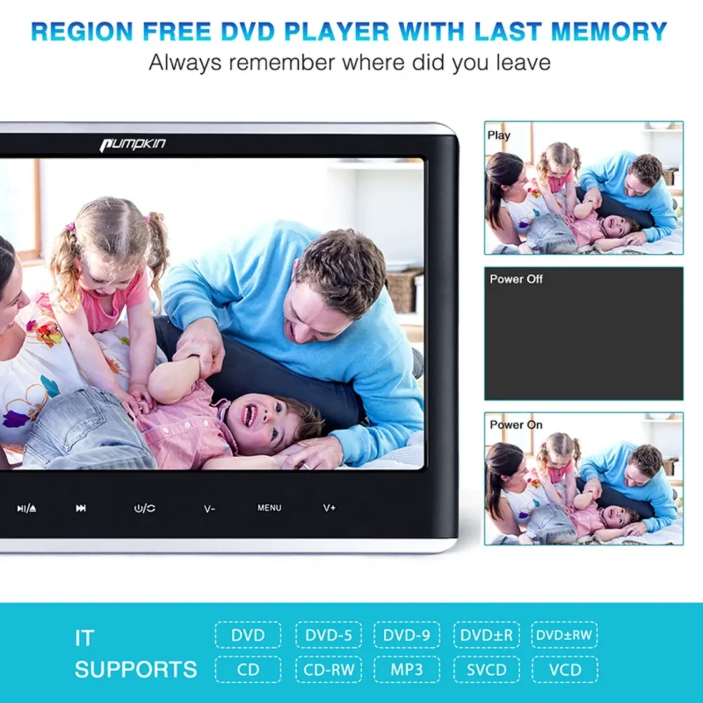 Naviskauto BR1259B 12-дюймів автомобільний DVD-програвач із HDMI, навушниками та монтажним кронштейном синхронізація екрана Дніпро - фото 4