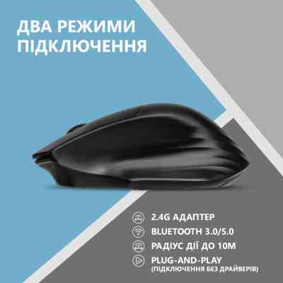 Мишка 2E MF280 Silent Wireless/Bluetooth Black (2E-MF280WBK) Вінниця