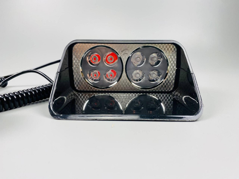 Маячок проблисковий автомобільний S8 стробоскоп мигалка 9-80V 8 led діодів синій+червоний спалах (під скло) Мукачево - фото 8