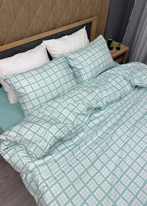 Комплект постельного белья, Decorator Bianca Двуспальный 180х215 голубой с белым (88-012) Киев - изображение 5