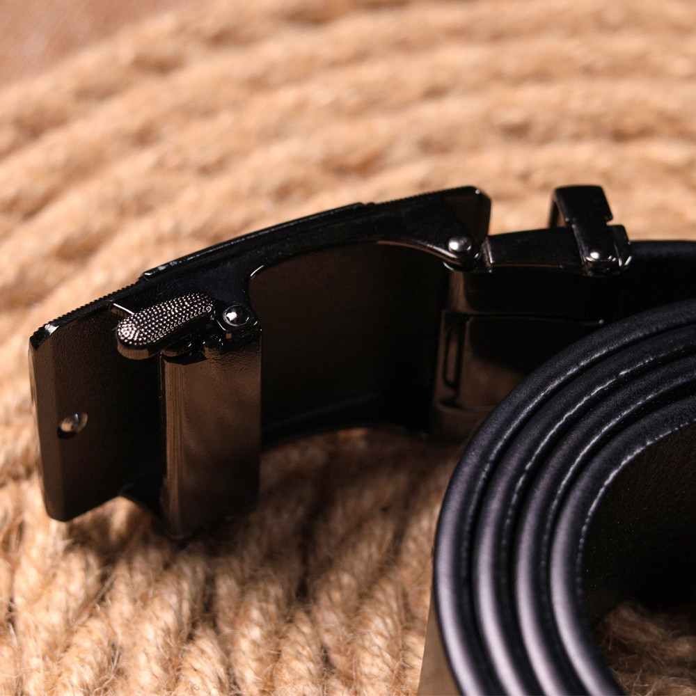 Ремінь чоловічий з пряжкою автомат Vintage 20378 Чорний Київ - фото 9