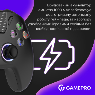 Геймпад GamePro 2.4G/BT 5.1/USB (Switch/PC/PS/iOS/Android) RGB Black (GPS20B) Вінниця - фото 15