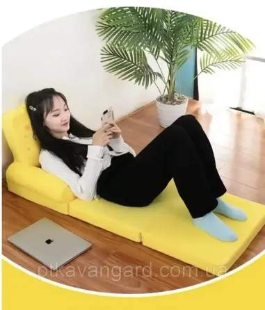 Крісло-ліжко дитяче м'яке "Спанч Боб", крісло трансформер для малюка, розкладне, плюшеве, жовтий Хмельницький