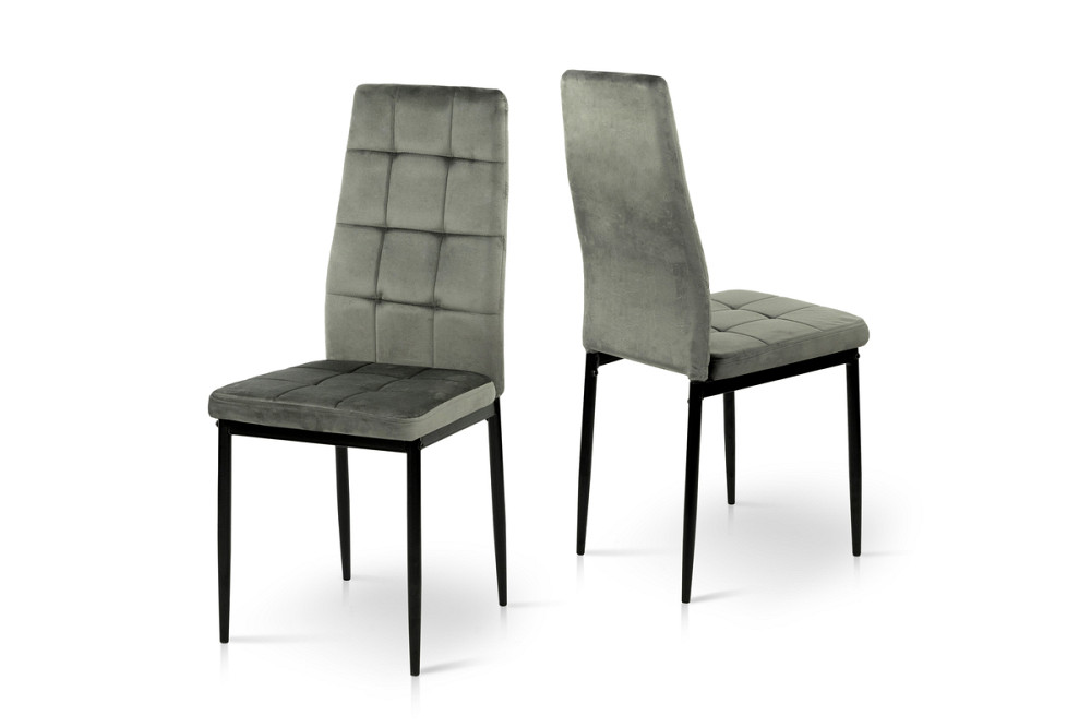 Стілець Айс, чорний/велюр попелястий Київ - фото 4