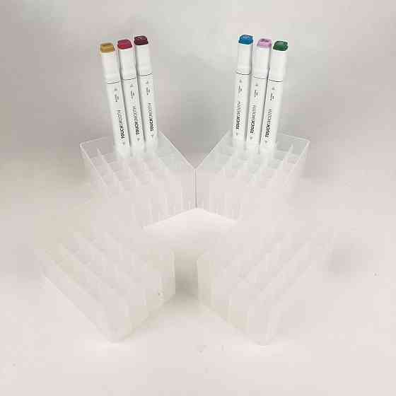 Подставка для маркеров органайзер для канцелярских принадлежностей на 100 ячеек Прозрачная Каменец-Подольский