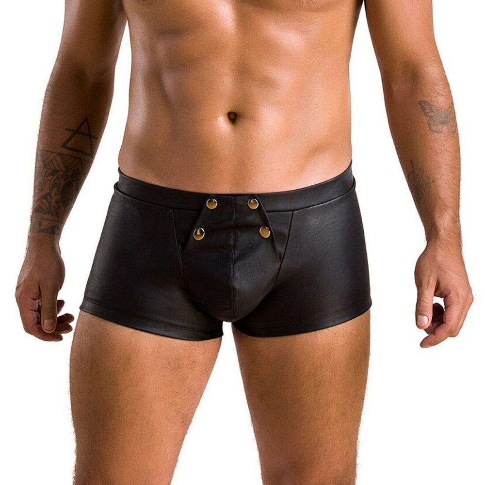 Мужские кожаные боксеры с клапаном Passion 050 SHORT PATRICK L/XL Black Sex Aura Киев - изображение 1