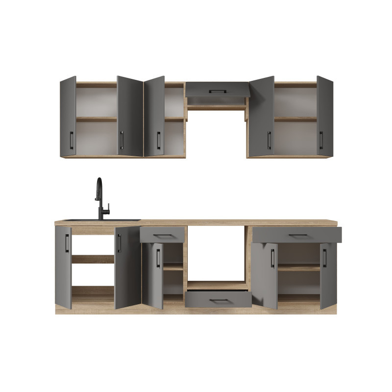 Кухня модульна Эверест Оптима набор №6 Графит 2,6 м (без столешницы) (DTM-5714) Львов - изображение 3