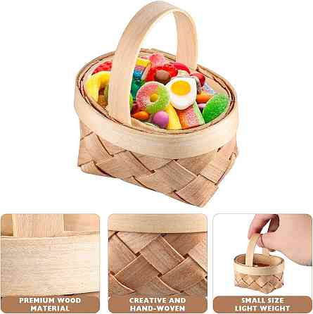 Декоративні плетені міні-кошики для Великодніх яєць та смаколиків 12 шт Луцьк