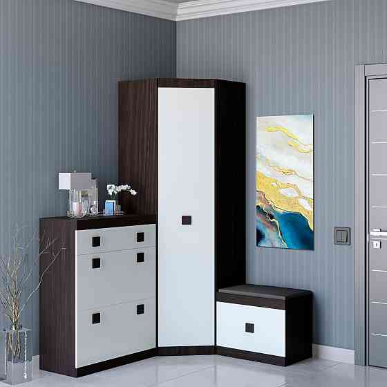 Прихожая Эверест Соната комплект 15 (модульная - 3 элемента) венге темный + белый (DTM-2527) Львов