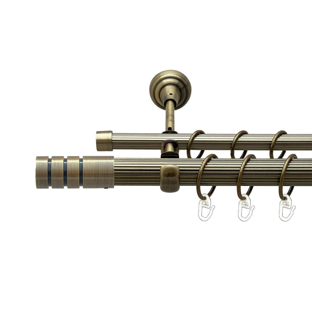 Карниз Orvit Модуло металевий дворядний відкритий рифлена труба кільце металеве Антик 25\16 мм 160 см Львов - изображение 1