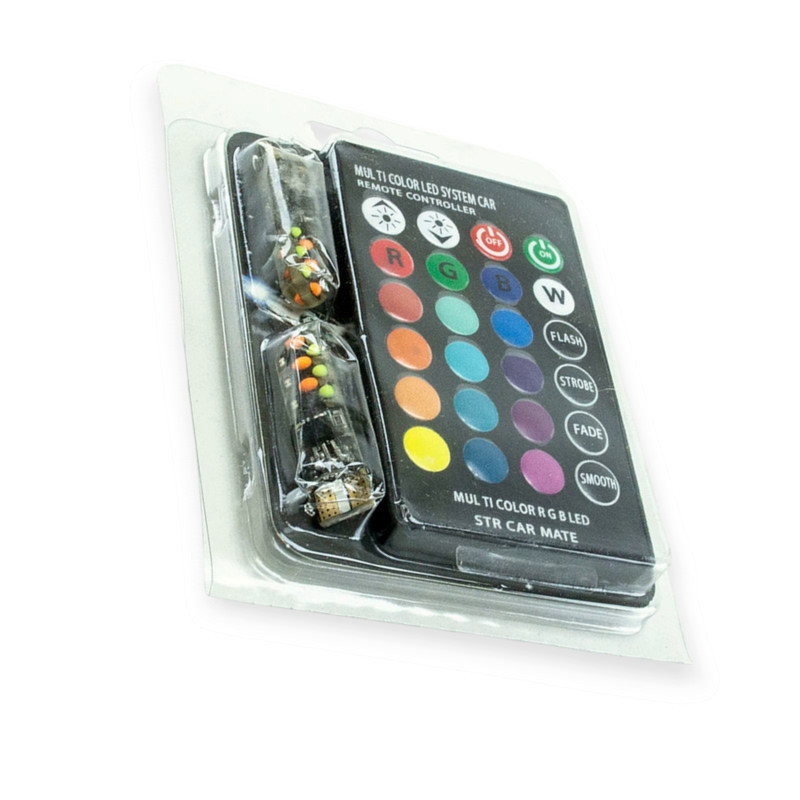 Автолампа БЦ 12-5 лазер. RGB 6 SMD(5050) силикон с пультом (cobalt) светодиодная Мукачево - изображение 1