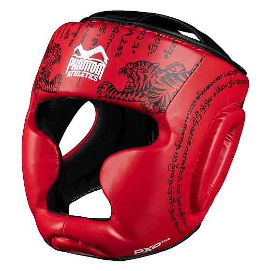 Боксерський шолом Phantom Muay Thai Full Face Red (капа в комплекті) Кам'янське