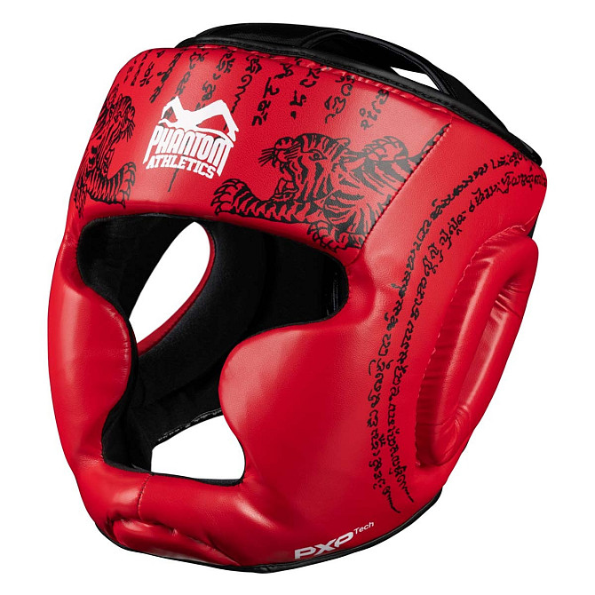 Боксерський шолом Phantom Muay Thai Full Face Red (капа в комплекті) Кам'янське - фото 2