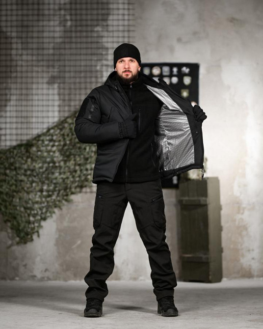 Зимовий тактичний костюм 5в1 чорний ПП8202 Одеса - фото 2