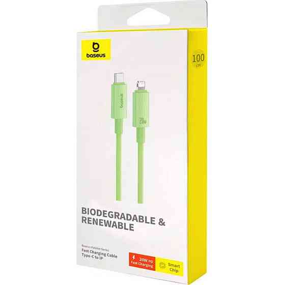 Кабель Type-C - Lightning Baseus Habitat Series для быстрой зарядки 20W 2m Natural Green P10360201631-01 Одесса