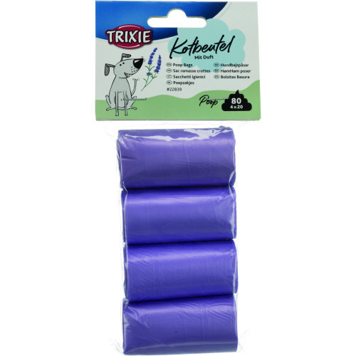Пакеты для фекалий Trixie для собак с ароматом лаванды 4 шт по 20 пакетов фиолетовые Киев - изображение 1