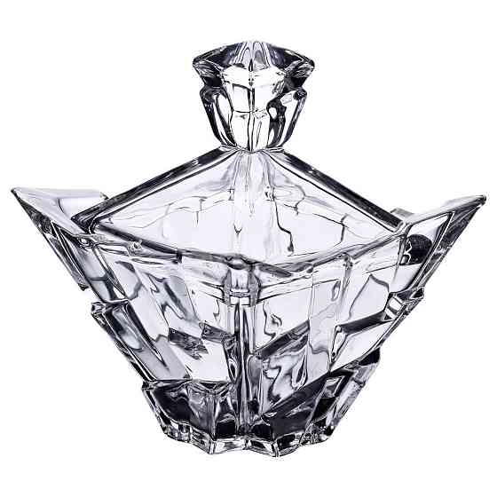 Цукорниця з кришкою 16×16×19 см ваза цукорниця квадратна скляна HP-4-119 Київ