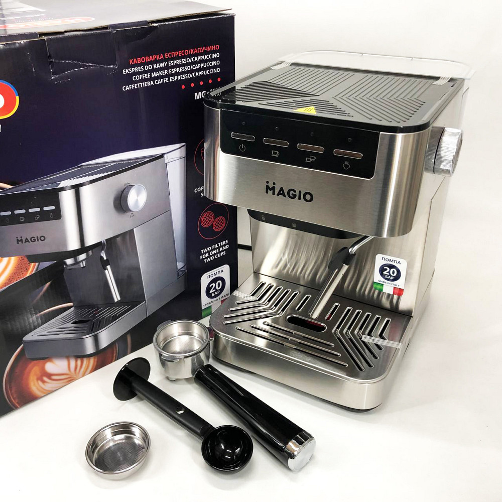 Домашняя кофеварка для приготовления напитков MAGIO MG-453 960 Вт, Кофемашина рожковая с кофемолкой CA-19 Львов - изображение 1