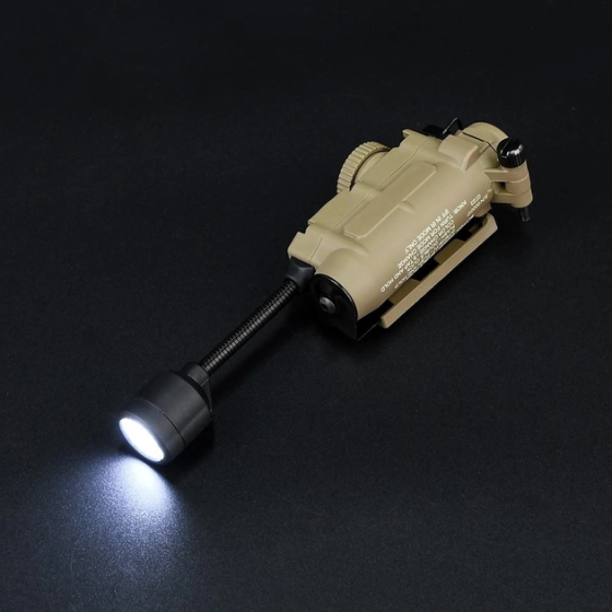 Тактичний ліхтар Sidewinder на шолом (білий + червоний + зелений + синій + ІЧ світло) картонна коробка Койот Вінниця