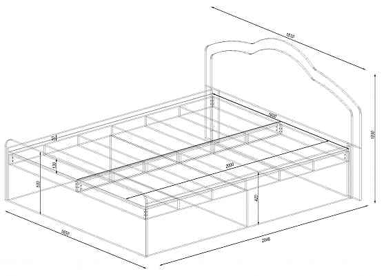 Ліжко Діана двоспальне, Венге Магія, 2048х1810х1030 Львів