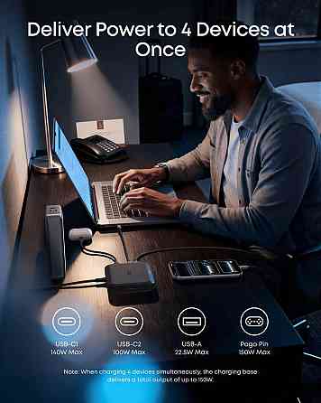 Мережевий зарядний пристрій Anker Charging Base for Anker Prime 150 W Black (A1903G11) ( 17737 ) Харків