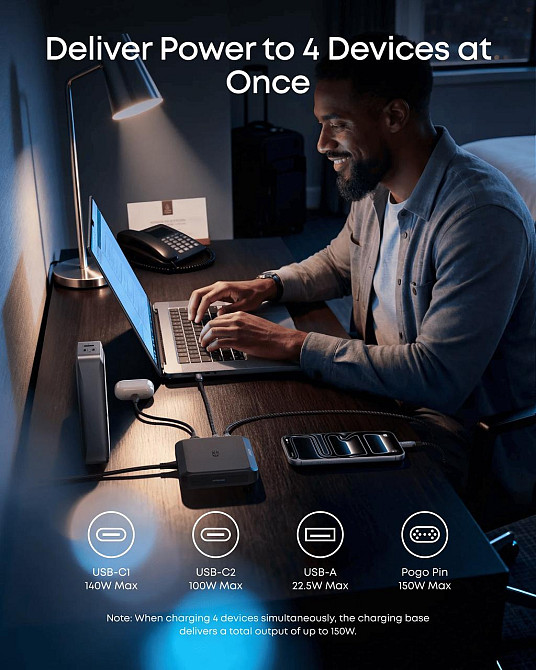 Мережевий зарядний пристрій Anker Charging Base for Anker Prime 150 W Black (A1903G11) ( 17737 ) Харків - фото 4