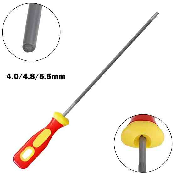 Круглий напильник 4 мм для ланцюгової пилки з тримачем Київ