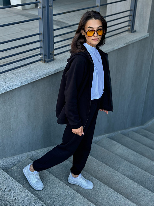 Жіночий теплий костюм на флісі Чорний 46/48 Харків - фото 1