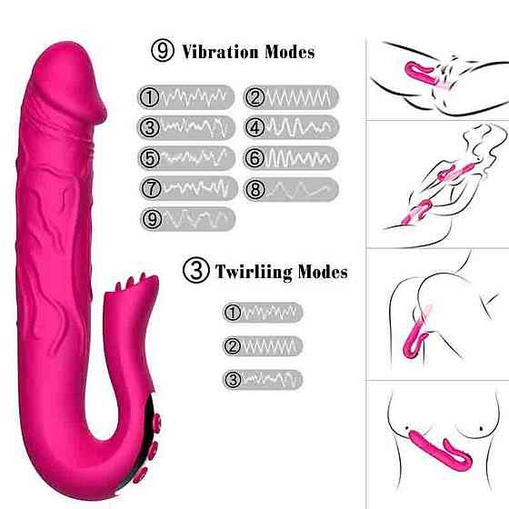 Двойной вибростимулятор Realistic Tongue Stimulating Sex Aura Киев