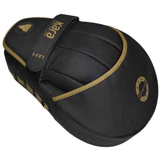 Лапи боксерські RDX F6 KARA Matte Golden Чорні Тренувальні лапи для боксу MMA кікбоксингу пара Київ