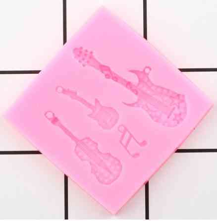 Молд силиконовый Музыкальные инструменты 63 на 63 мм розовый Киев